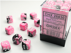 CHESSEX - GEMINI 36D6 BLACK-PINK/WHITE 12MM